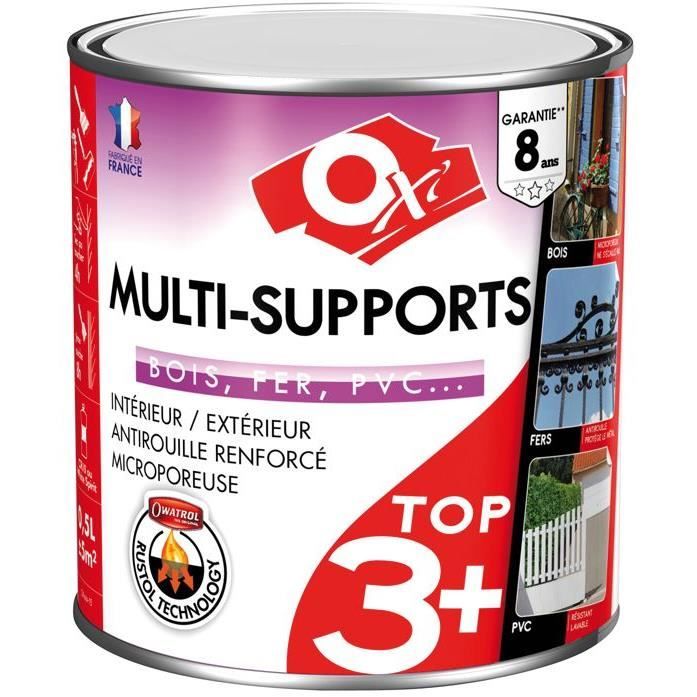 OXI Peinture Top 3 - Bois / Fer / PVC / Satin - 500 ml - Vert olive