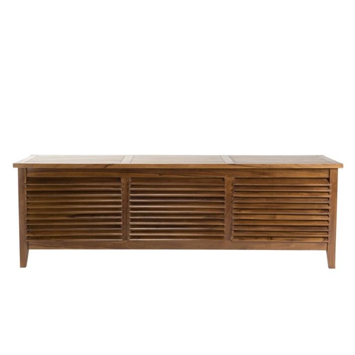 Coffre de Jardin en Teck Huilé Troxi 200cm Naturel - Paris Prix