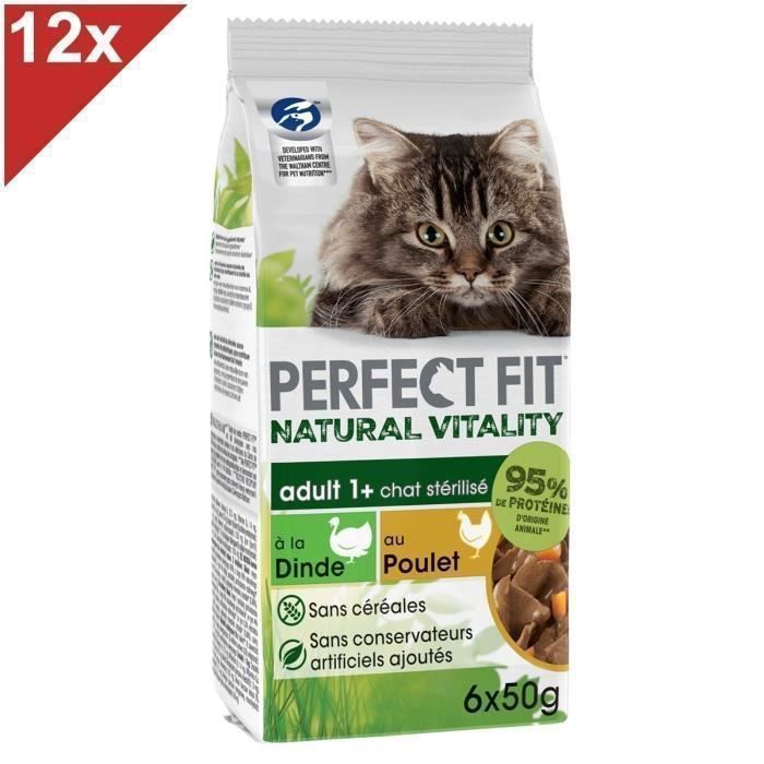 Meilleurs prix pour Perfect Fit Natural Vitality 72 Sachets Fraîcheur Poulet Dinde Chat 50g (12x6)