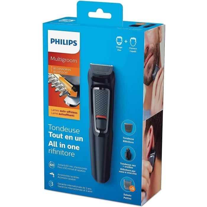 Tondeuse Multi-Styles Philips MG3720/15 Series 3000 7-en-1 pour Barbe, Cheveux et Corps