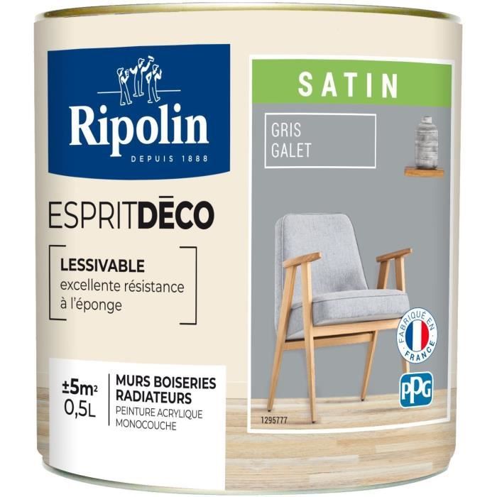 Ripolin Peinture Murale Esprit Deco Multi Supports 0 5 L Gris Galet Achat Vente Peinture Vernis Peinture Deco 0 5 L Gris Galet Cdiscount