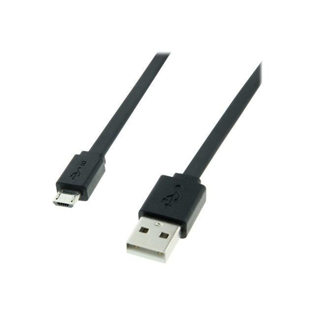2 Câbles Chargeur Micro USB - 1M - Noir - Cdiscount Informatique