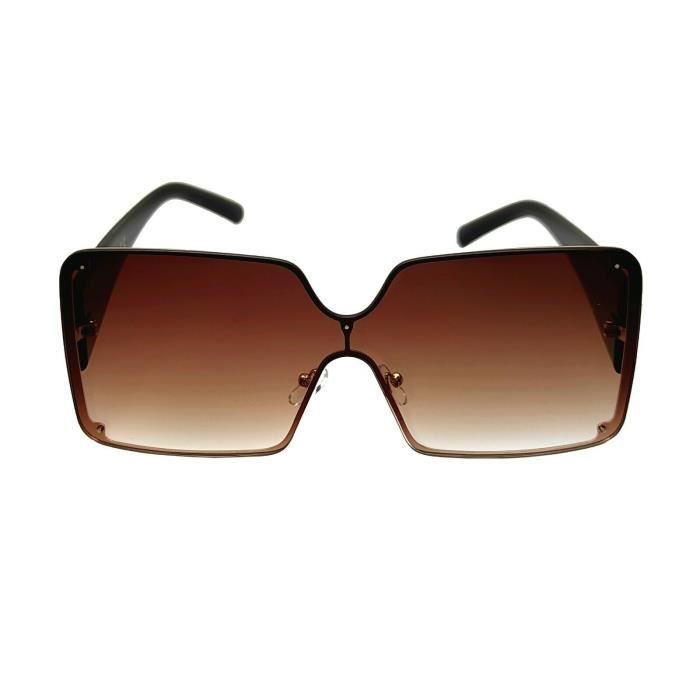 Lunettes de Soleil Femme Carr e Marron Xl Large Masque Dolce Paris Verres Plats