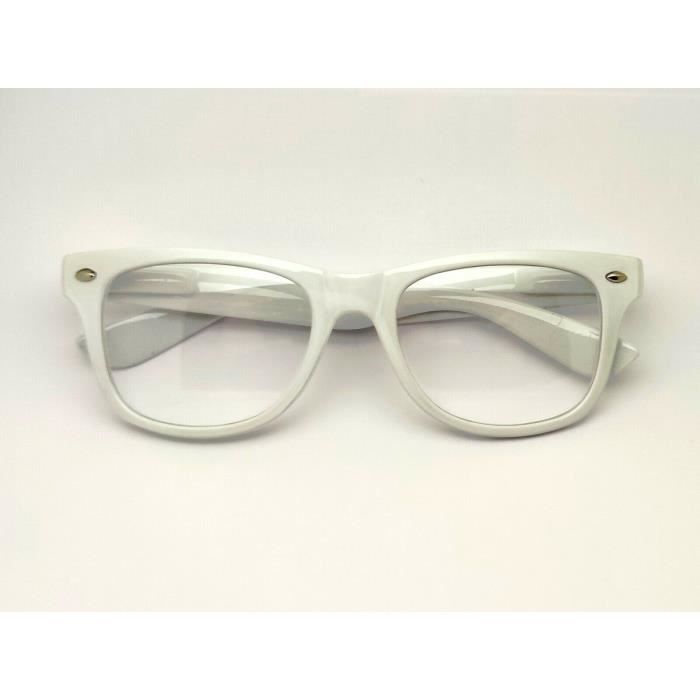 Lunettes de Vue Rétro Vintage Mixte Classique Carrée Blanc - Achat ...