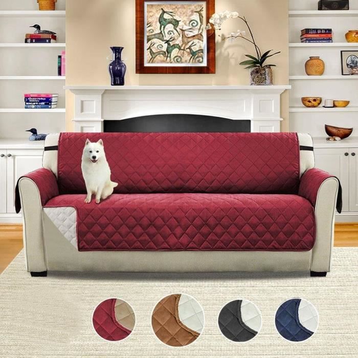 Housse De Canape De Luxe Matelassee Protege 3 Places Protege Canape Matelassee Impermeable Pour Animaux De Compag 167cm X 190cm Cdiscount Maison
