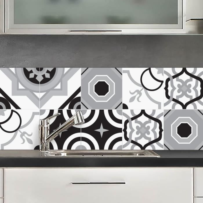 Credence Adhesive Montreal Noir Blanc 40x100 Cm Achat Vente