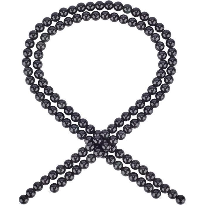 Lot De 30 Perles Rondes En Obsidienne Naturelle - Diamètre 6 Mm - Neuf - Pour Création De Bijoux