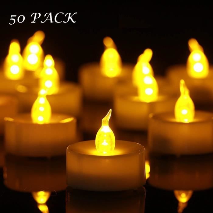 Frasheng Lot De 39 Bougies LED Chauffe-Plat Sans Flamme – Lumière Jaune Chaud Vacillante – Piles CR2032 Incluses – Idéal Noël, Mariage, Halloween