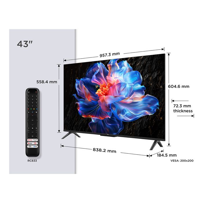 TV LED 43 TCL 43P69K 4K UHD Smart TV Dolby Audio