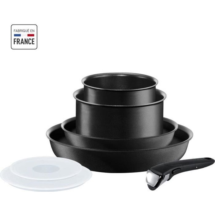 Ingenio Performance Noir Batterie De Cuisine 7 Pieces Tous Feux