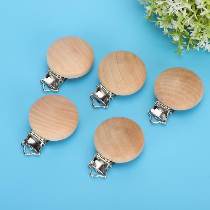 10 Pièces Clip Pour Sucette Bois Violette - Attache Tétine Pince 4,5cm