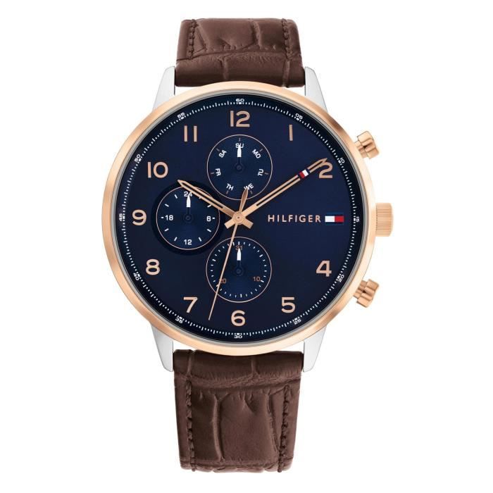Bracelet cuir et tissu homme Tommy Hilfiger Montre Tommy