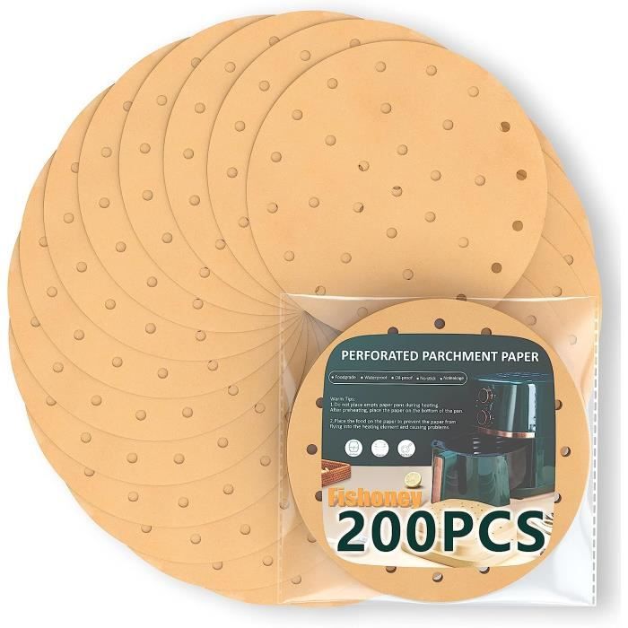 Feuilles Cuisson Rondes 200 30cm - Papier Sulfurisé Airfryer - Anti-adhésif Pour Four, Barbecue Et Friteuse Accessoire Cuisine Pratique