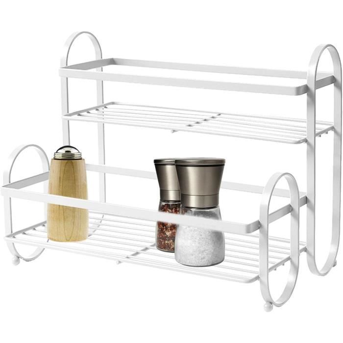 Étagère D'angle Cuisine 3 Niveaux - Organisateur D'épices Et Porte-bouteilles - Gain De Place