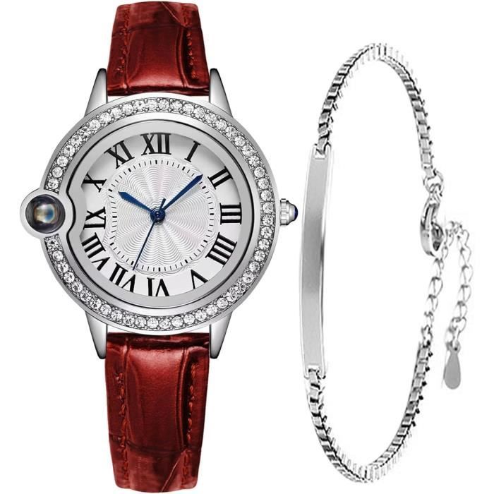 LN LENQIN Montre Femme Quartz – Bracelet Cuir Étanché 3ATM Élégante Et Classique