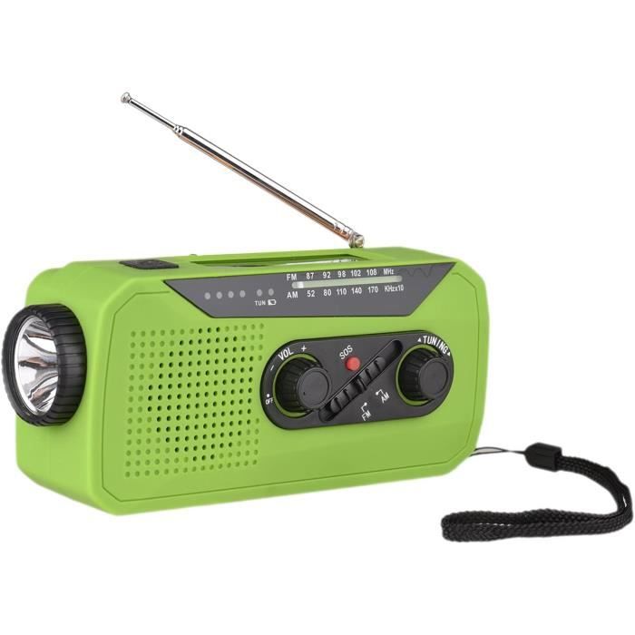 Radio à Manivelle Urgence 12000 MAh - AM/FM/SW Solaire Lampe Torche - Chargeur Portable Camping Extérieur