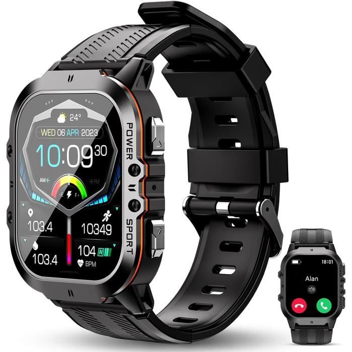 Bt20 2023 Montre Connect e Homme Fr quence Cardiaque Spo2 Sommeil 5 Atm 100 Modes Sportifs 1.96 Amoled Grand cran Sm J2330