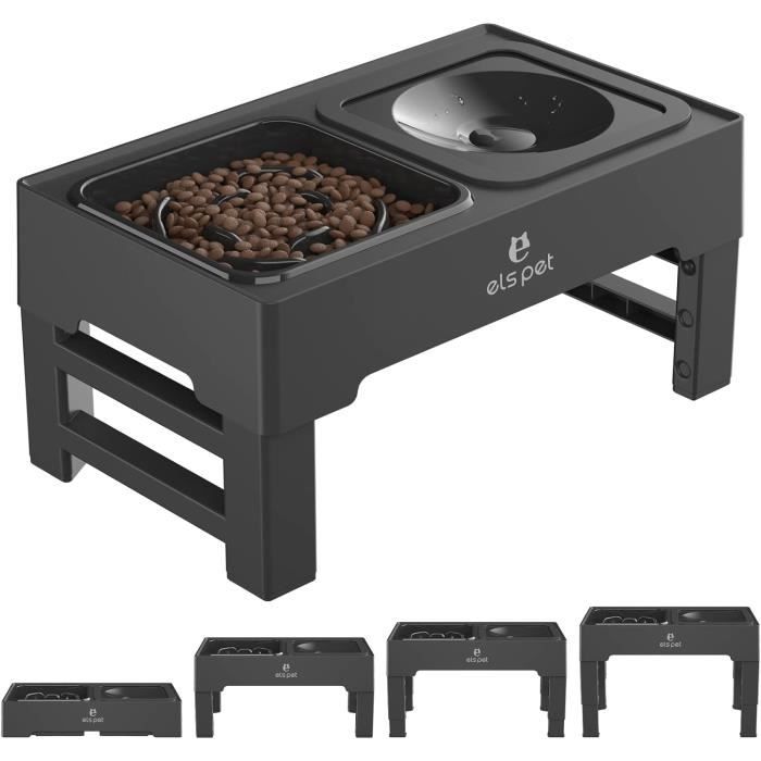 SPUNKYJUNKY Gamelle Surélevée En Céramique Pour Chien Avec Support En Bambou Pour Chiens De Taille Moyenne