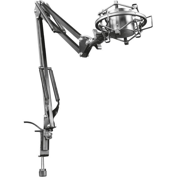 Trust Gaming GXT 253 Emita Bras Micro Articulé, Perche avec Rotation 360°, Pied Support Microphone PC Gaming avec Câble Intégré