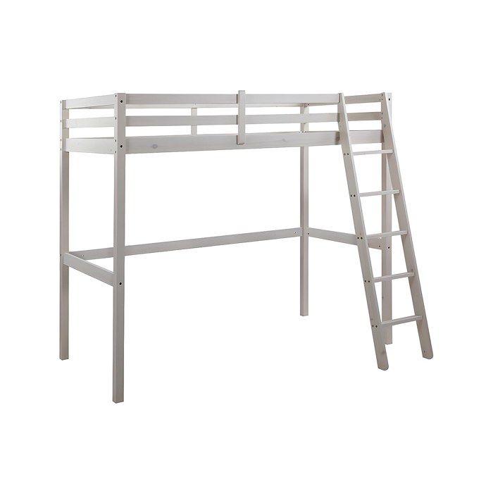 Lit mezzanine - 90 x 190 cm - Pin massif - Blanchi -GEDEON II