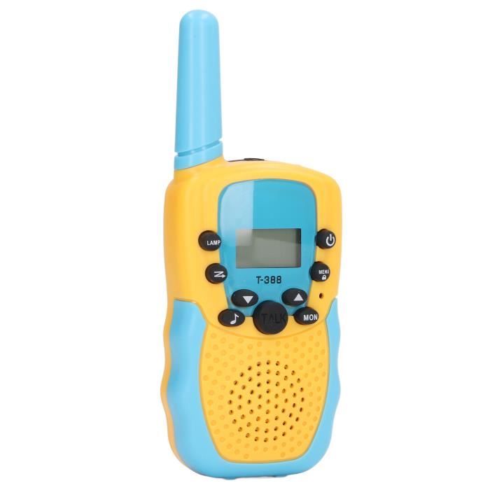 VGEBY Talkie-walkie pour enfants 3 pièces talkies-walkies pour enfants  lampe de poche LED rétro-éclairée jeux jouet Bleu jaune