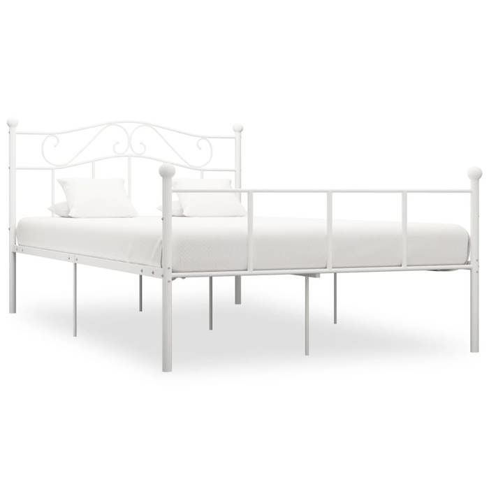 vidaXL Cadre de lit sans matelas blanc métal 140x200 cm 284519