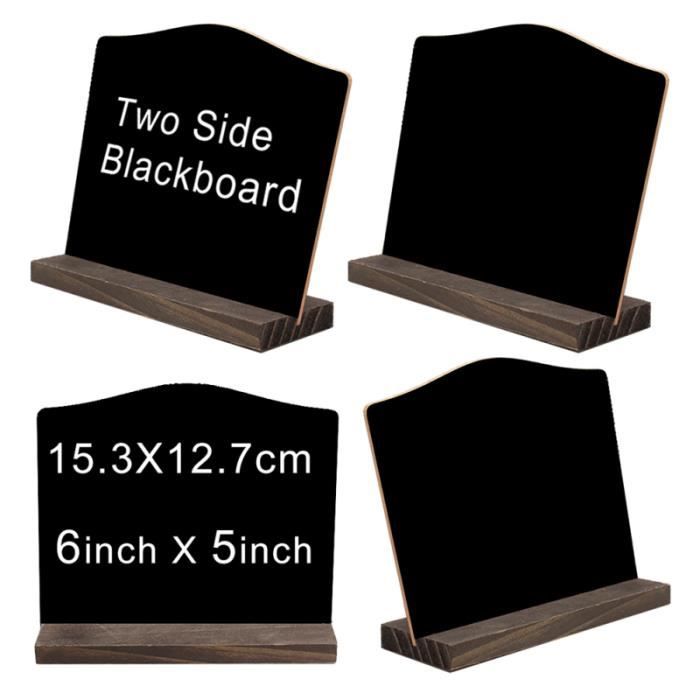 Enseignes Tableau Noir A4 Lot De 2 Avec Supports Bois - Double Face (brillant/mat) - Pour Bar, Café, Mariage, événements