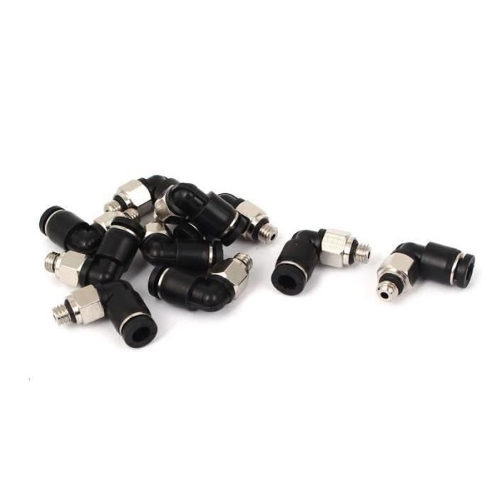 Raccords Rapides Pour Tubes Pneumatiques - Lot De 8 - Filetage Mâle 1/8" G, Diamètre Tube 6 Mm - Laiton Et Plastique - 12