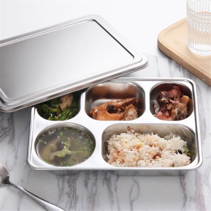 Boîte à Bento En Acier Inoxydable – 2 Compartiments, 850 Ml – Étanche Et Isotherme – Pour Adultes, Enfants, étudiants – Avec Couverts