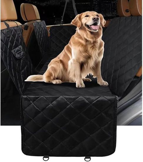 TMRBBesty Housse De Siège Auto Pour Chien Noire - Protection Banquette Arrière Imperméable Et Antidérapante