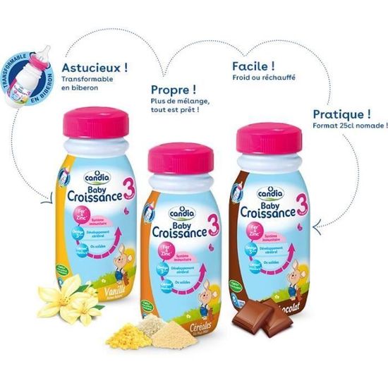 Candia Baby Croissance Lait 3eme Age Chocolat 6x25 Cl De 10 Mois A 3 Ans Lot De 3 Achat Vente Lait De Croissance Candia Baby Croissance Lait 3eme