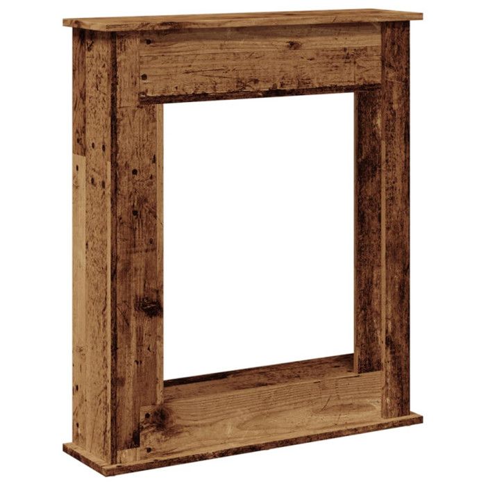 Cadre De Cheminée En Chêne 90x30x90 Cm - Pour Flamme électrique, étagère Décorative - Bois D'ingénierie