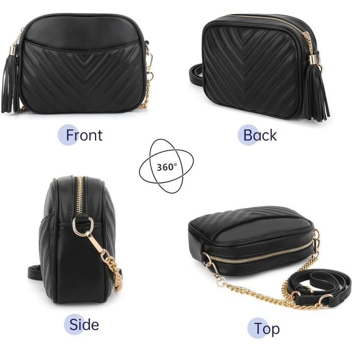 Sac à Bandoulière Femme En Cuir PU Multicolore - Sangle Réglable - 27x18x8 Cm