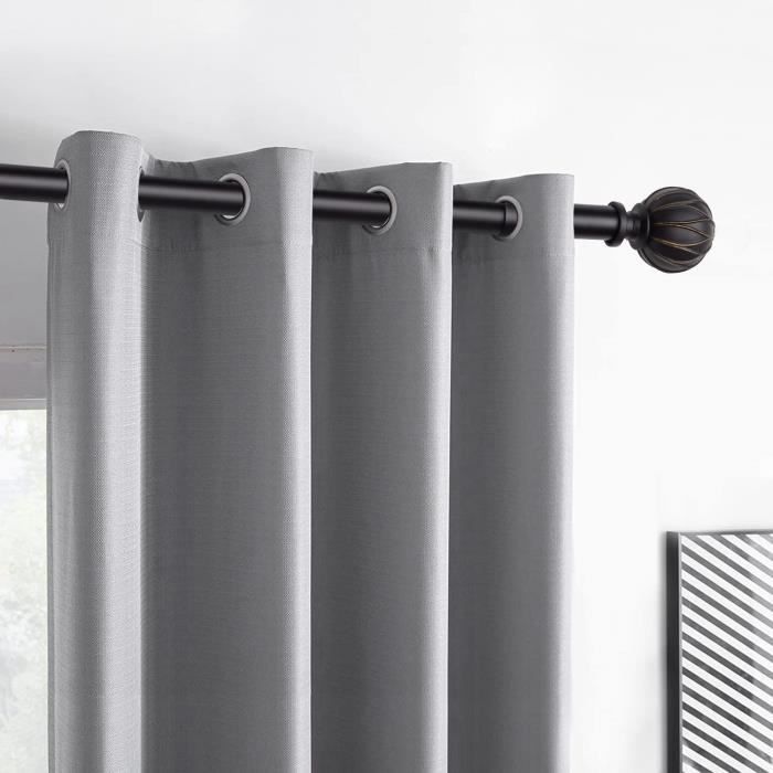 BEKRÄFTA Set tringle à rideaux double, noir, 120-210 cm19 mm - Suisse