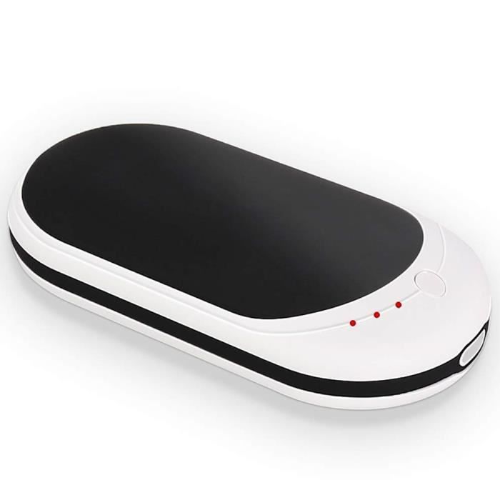 Chauffe-Main Rechargeable 5000mAh – Chaufferette Électrique Portable USB 3 Niveaux Chauffage + Powerbank, Idéal Hiver