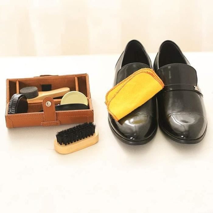 Lot de 2 brosses de cirage pour chaussures - Noir - Kit de brosse de  brillance pour enlever la poussière - Cdiscount Bricolage
