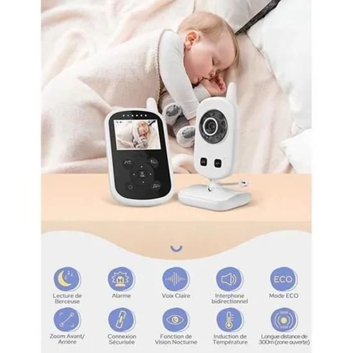 Babyphone Caméra Bébé Moniteur 24 Inches LCD Babyphone Vidéo 24 GHz ...