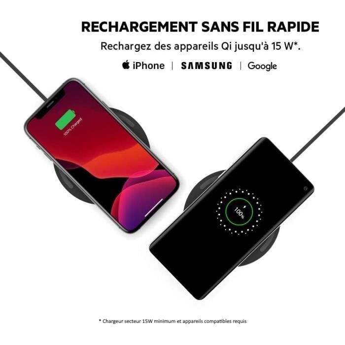 Chargeur Sans Fil Wekome 15W - Charge Rapide - Tint Jaune - Universel