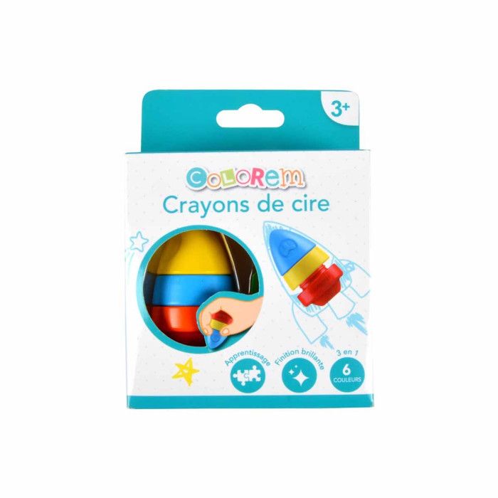 Pelikan 803328 Lot de 6 souris à la cire colorées sous blister Rouge