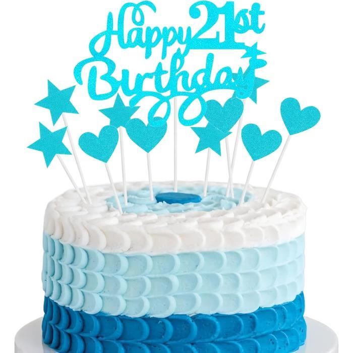 Décoration de gâteau d'anniversaire « Happy 21st Birthday » – Noir pailleté – Décoration de gâteau amusante pour 21e anniversaire pour homme – 21e anniversaire pour femme Décoration de gâteau d'anniversaire « Happy 21st Birthday » – Noir pailleté – Décoration de gâteau amusante pour 21e anniversaire pour homme – 21e anniversaire pour femme