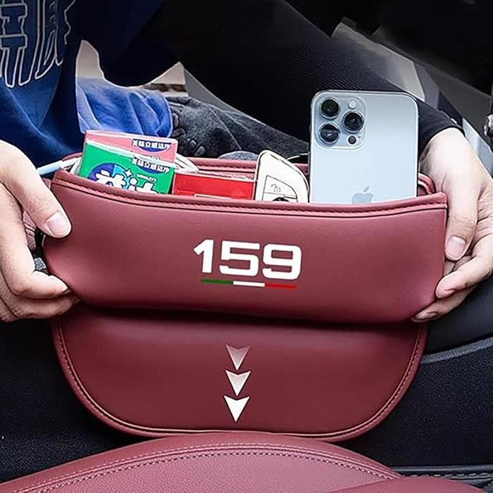 Organisateur D'Espace Siège Auto Pour Porsche 911 GT3 RS/991/992/996 - Rangement Pour Téléphone, Clés, Cuir PU (Noir)