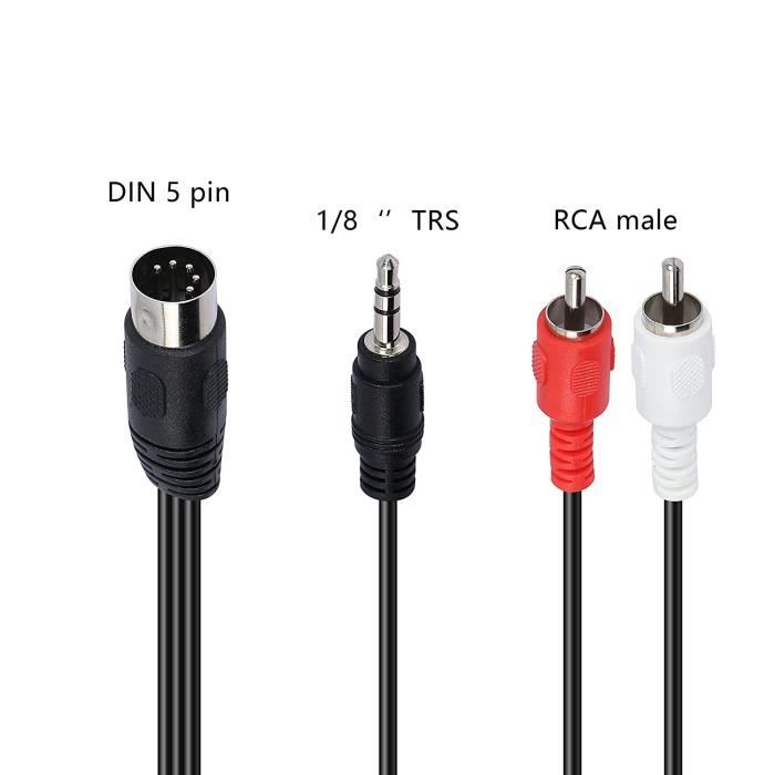 adaptateur din 2 broches vers RCA
