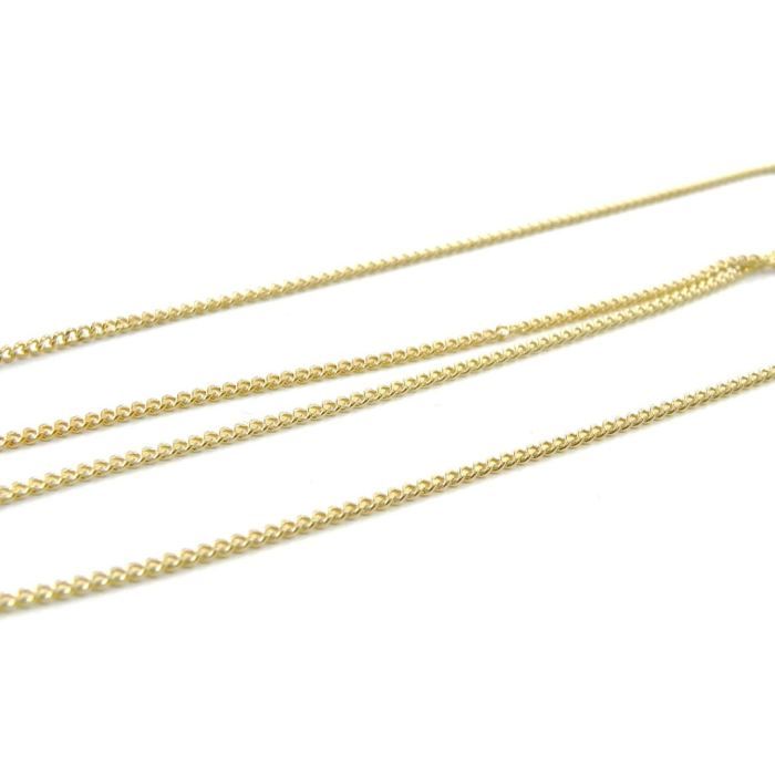 Chaîne Maille Gourmette Plaqué Or 18 Carats 45 Cm - Bijoux Mixte Neuf Avec étiquettes