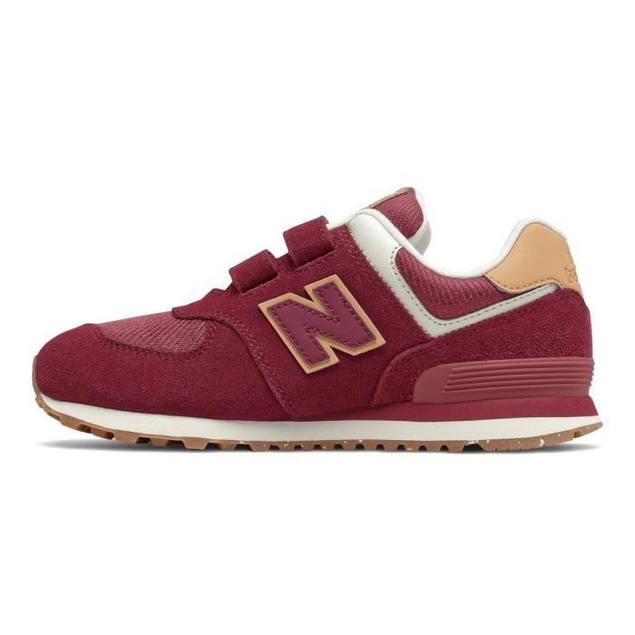 Baskets New Balance 574 Cerise Mixte Enfant Scratch Rouge Plat Textile Rouge Cdiscount Chaussures