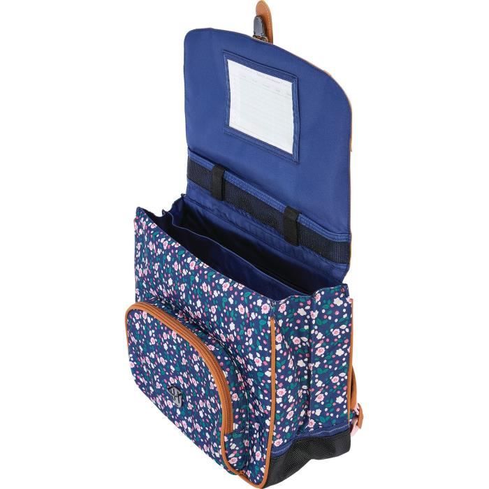 Cartable Scolaire Axel Tann's 38cm - Kaki/bleu - Éco-responsable - Réfléchissant