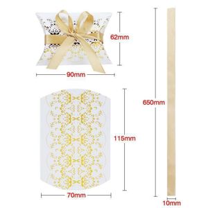 25 Sets De Boîte à Bonbons Biscuits Boîtes-Cadeau Avec Ruban