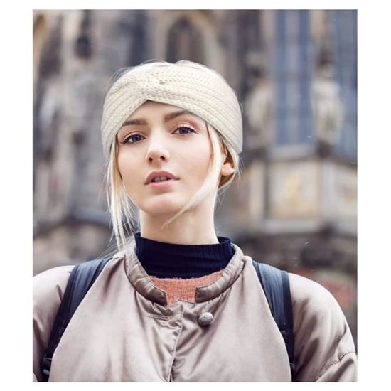 Bandeau Cheveux Pour Femme Bandeaux Hiver Serre-Tête Tricoté Fille Avec Doublure Plus Velours Bandeaux En Tricot De Câble Bandeaux Élastiques Turban
