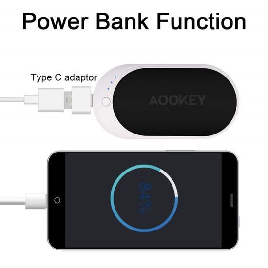 Banque de Puissance de t/él/éphone 5200mAh r/échauffeur de Main r/éutilisables Charge USB Chauffe-Mains /électrique /à Chauffage lat/éral Double Suker Chauffe Main Rechargeable Cadeau pour lhiver