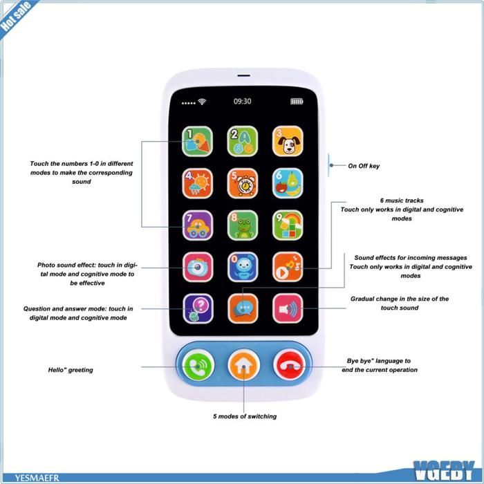 Téléphone portable pour bébé de 0 à 12 mois, jouets dapprentissage