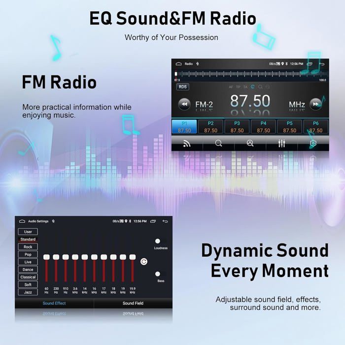 Android 13 Autoradio 7 Inch – 2GB+64GB – Voor Ford Fiesta Focus Transit Mondeo Kuga C-Max S-Max – Met Carplay, GPS, BT, WiFi En Achteruitrijcamera (wit)
